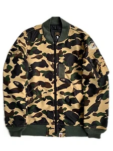 Bape A Bathing Ape MA-1 Camo Bomber Flying Jacket - Picture 1 of 7