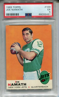 1969 Topps #100 Joe Namath PSA 5 EX New York Jets - Image 1 of 2