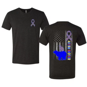 Autism Awareness Brother Bear Puzzle Autism Ribbon Mens Premium Tri Blend TShirt - Picture 1 of 5