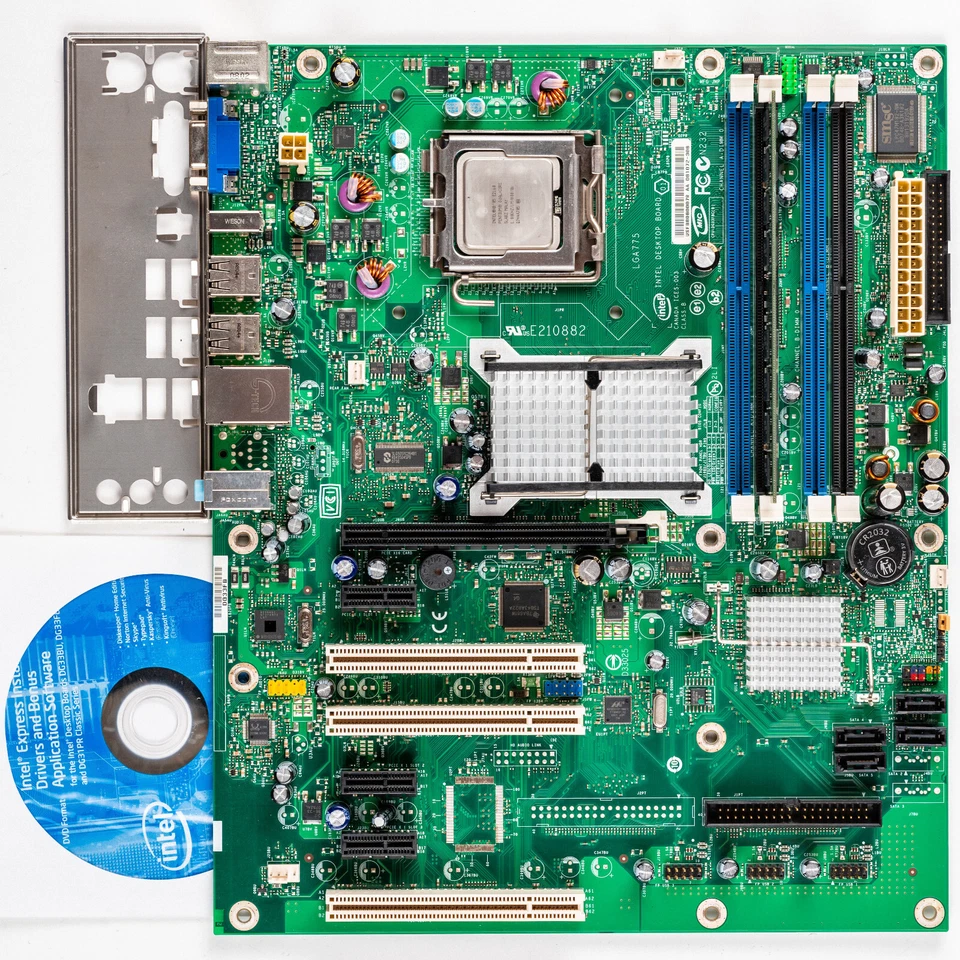 Placa madre retro para juegos Windows XP ATX Intel Core 2 DDR2 con disco de controlador CD Foto 1 de 4