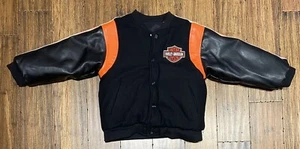 Kids Harley-Davidson Motorcycles Reversible Bomber Jacket Snap Closure - SIZE 7 - Picture 1 of 10