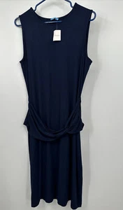 NWT J.McLaughlin Navy Blue Jersey Knit Modal Dress Size Large - Picture 1 of 5