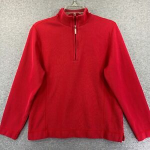 Cutter Buck Mens Sweater Large Red Long Sleeve 1/4 Zip Unlined Casual Comfort