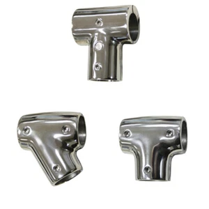 Reling Fitting T-Stück Bimini Verbinder Beschlag poliert Edelstahl V4A Rohr Boot - Bild 1 von 4