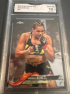 AMANDA NUNES 2018 TOPPS CHROME UFC # 20 GRADO 10 L@@K - Foto 1 di 2