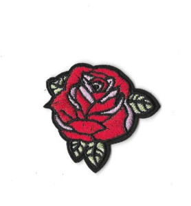 Red Rose Iron on Embroidered Patch Fabric Badge Flower 5cm x 5.5cm - Picture 1 of 1