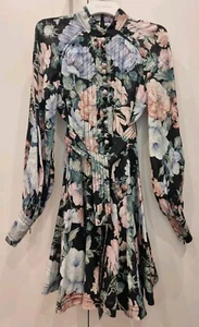 Zimmermann Floral Button Up Belted Flare Dress Size 0 - Picture 1 of 4