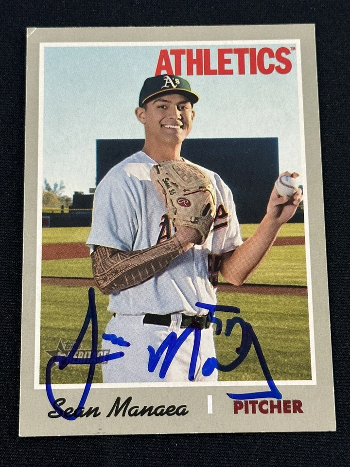 Sean Manaea Signed 2019 Topps Heritage SP Autographed Card Auto Mets A’s - Image 1 of 1