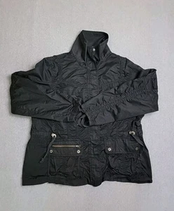 Eddie Bauer Utility Jacket Womens L Black Full Zip Snaps Pockets Lightweight - Picture 1 of 13