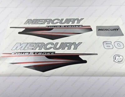 Mercury 60 hp Four Stroke 2013-2017 RED outboard engine decals sticker Foto 1 de 4