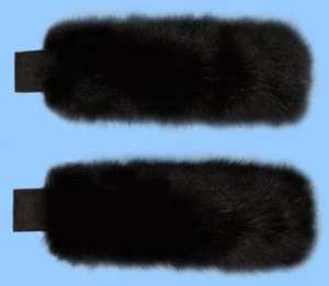 NUEVOS PUÑOS GENUINOS DE PIEL DE ZORRO NEGRO longitud ajustable ¡SE VE MUY BIEN EN CUALQUIER ABRIGO! - Imagen 1 de 3