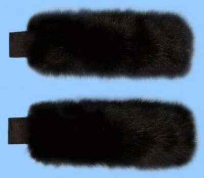 NEW GENUINE BLACK FOX FUR CUFFS adjustable length LOOKS GREAT ON ANY COAT ! - Image 1 of 3