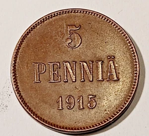 Finnland * 5 Pfennig * 1915 * Kupfer * guter Zustand * 1+ * - Bild 1 von 2