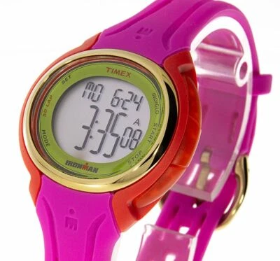 Timex Damenuhr Ironman TW5M02800 pink orange Silikonband Stoppuhr Rundenspeicher - Bild 1 von 2