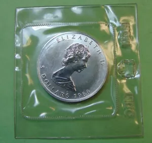 CANADA ~ 1989 FIVE DOLLAR COIN ~ 9999 FINE 1 OZT~ ORIGINAL SEALED - Picture 1 of 2