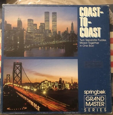Coast to Coast 2 Puzzles 750 pc. Jigsaw springbok Grand Master Twin Towers  - Image 1 of 4