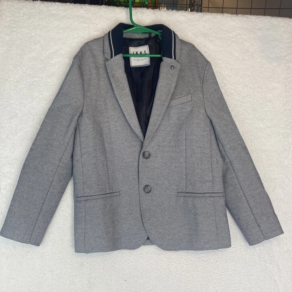 Chaqueta Blazer IKKS Niños Talla 10 Azul Gris Elastizada Ropa Formal Foto 1 de 4