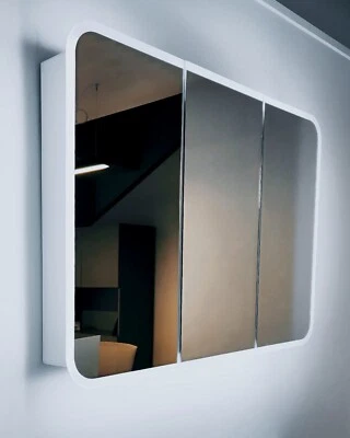 Specchio bagno contenitore cm 95x70 con tre ante - Illuminazione Led - Immagine 1 di 4