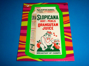 2008 Wacky Packages Flashback Series 1 Green Border "SLOPICANA" #32 Sticker Card
