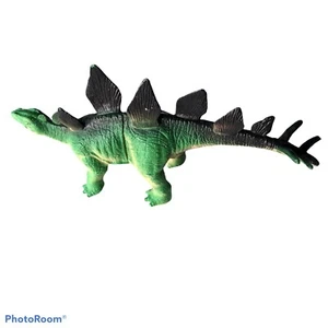 Stegosaurus Dinosaurier Kunststoff grün orange Spielzeug Figur gute Details Rüschen 2 1/2”x6” - Bild 1 von 6