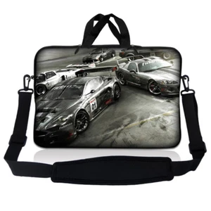 17.3" 17.4 Laptop Sleeve Bag Case Pouch w Handle & Shoulder Strap Racing Cars 17 - Picture 1 of 2