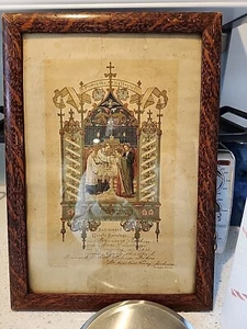 Antike polnische Taufakte 1913 gerahmt - Bild 1 von 8