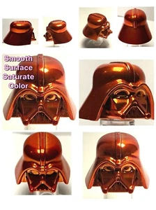 LEGO DARTH VADER HELMET CHROME ORANGE GENUINE CUSTOM BEST QUALITY MONOCHROME - Picture 1 of 11