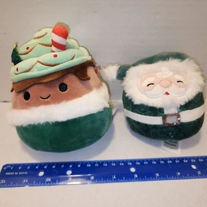 Squishmallows Ernesto the Peppermint Latte Elf 5” & Nick the Santa Green Suit... - Picture 1 of 6