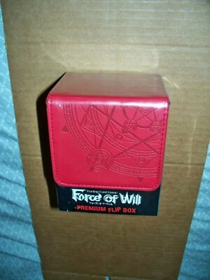 Ultra Pro Premium Flip Deck Box Red Force of Will Magnet Leatherette 100 SeePics - Image 1 of 4