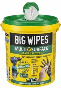 Big Wipes XL SUPER TOWELS PRO+ Wet Disinfectant Wipes, Bucket of 240 - Picture 1 of 5
