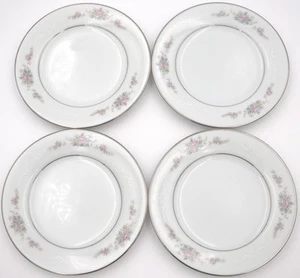 4 Vtg. Noritake Astor Rose 6515 Platinum Trim Bread & Butter Plates 6.25” Japan - Picture 1 of 21