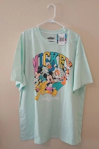 Women's Mickey And Friends Cartoon Characters Blue Graphic T-Shirt XXL - Picture 1 of 7