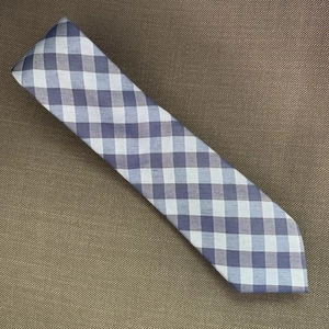 Tommy Hilfiger Men's Neck Tie Light Blue Check Linen Blend NWT - Picture 1 of 3