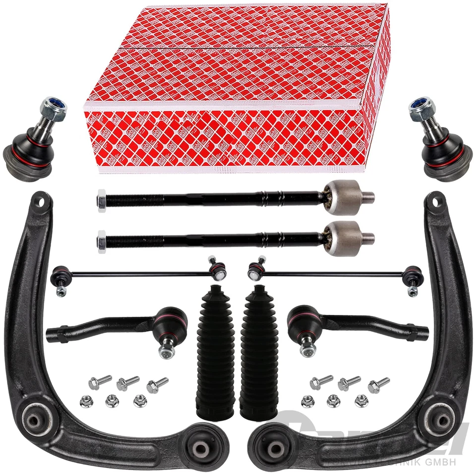 Febi Wishbone Ensemble 12 Pièces Avant Convient pour Peugeot 3008 308 Citroen C4 - Photo 1/4