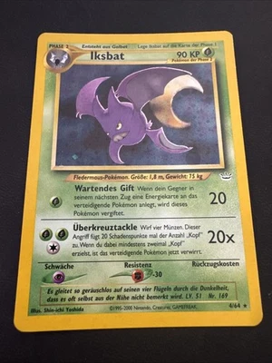 2001 POKEMON GERMAN NEO REVELATION #4 CROBAT-HOLO DOUBLE HOLO ERROR VINTAGE WoTC - Image 1 of 4