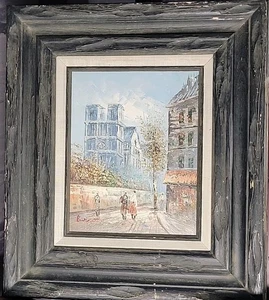 Caroline Burnett Oil Painting Paris City Street Scene. Great Condition 17" X 15" - Picture 1 of 5
