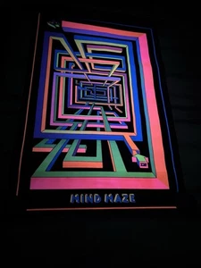 Mind Maze #1 BLACKLIGHT POSTER 32" Rare NOS Vintage 70s Flocked unbenutzt Psychedelic - Bild 1 von 14