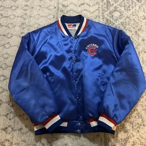 Giacca Bomber Vintage Chicago Cubs Raso MLB Baseball Swingsters Taglia XL - Foto 1 di 10