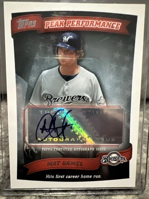 2010 Topps - Peak Performance Autographs Mat Gamel #PPA-MG (AU) - Image 1 of 3