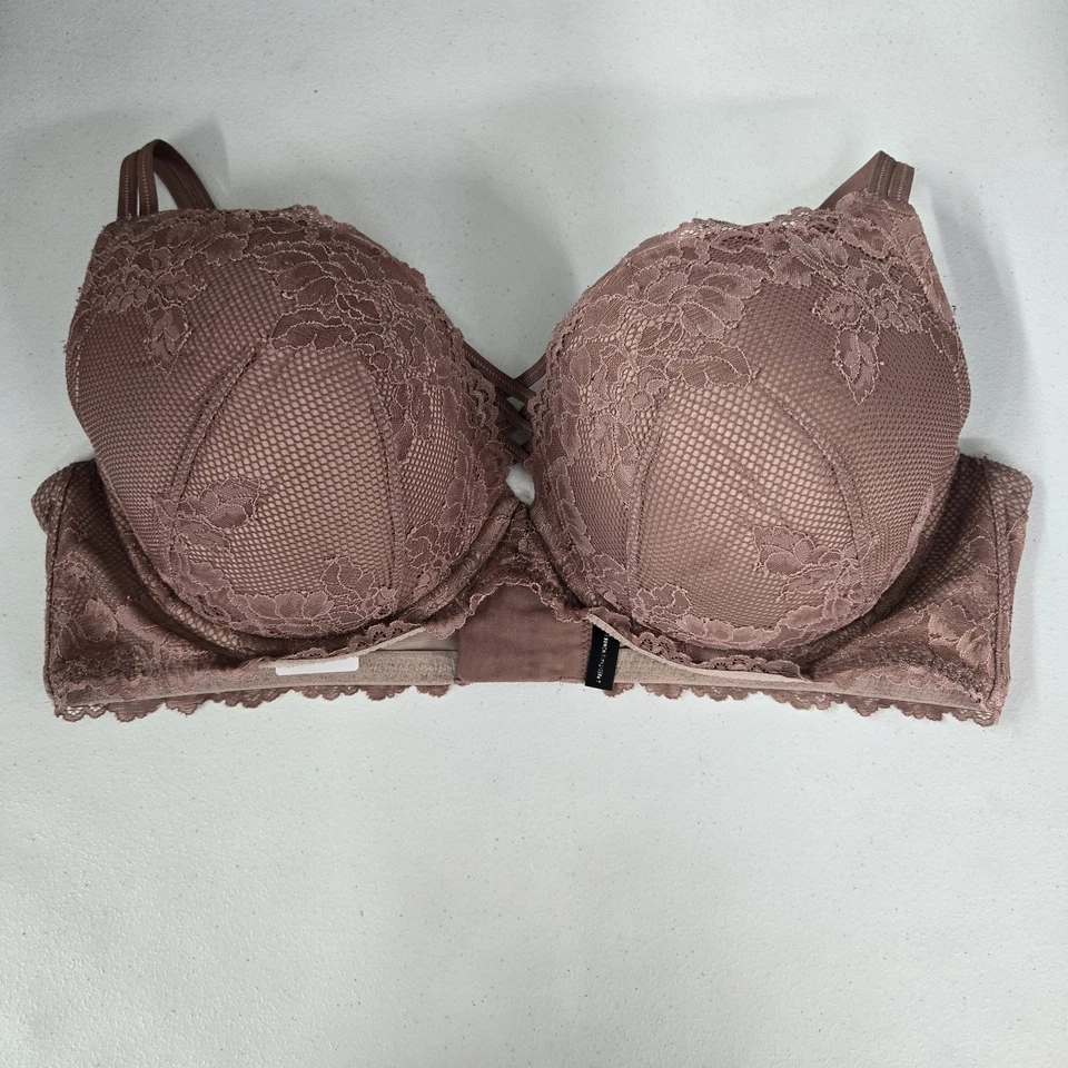 Torrid Curve Women Bra 42DD Pink Floral Push Up Plunge Underwired - Image 1 of 4