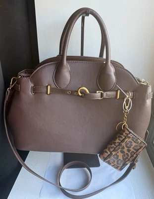 Steve Madden коричневый чехол + леопард печать держатель для карт брелок | новый с Ярлыками - Изображение 1 из 4