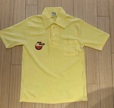 Polo Uniforme Amarillo Roto Rooter Años 70 De Colección, Stedman, Nuevo Stock Antiguo, Med, RARO Foto 1 de 4