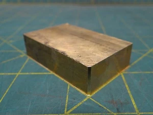 3-3/4oz 2" x 1" x 1/4"H Solid High Quality Naval Brass Machining Stock Block - Picture 1 of 5