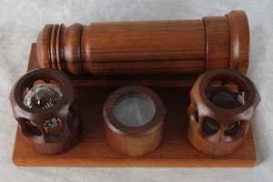 Juego de 4 celdas y bolas de cristal base caleidoscopio de madera Steven Gray - Imagen 1 de 6