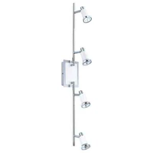 Eglo Eridan 3 ft. 4-Light Chrome and Glossy White Surface Mount Track Lighting - Picture 1 of 5