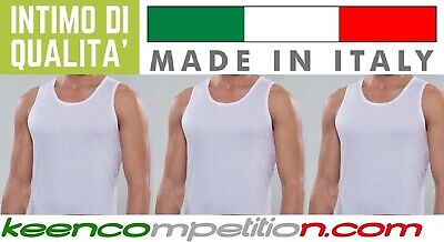 ★ 3 Canottiere Vogatore Uomo Canotta Spalla Larga 100% Cotone Made In Italy ★ • 26.35€