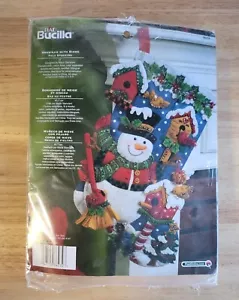 MUÑECO DE NIEVE CON PÁJAROS Aplique Fieltro Medias Bucilla 86234 Nuevo - Imagen 1 de 11