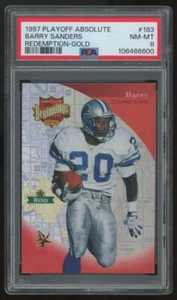 1997 Playoff Absolute Beginnings Barry Sanders Redemption Gold #183 PSA 8 - Picture 1 of 2