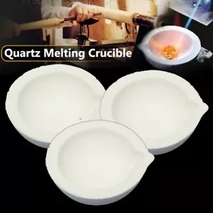 3PCS Quartz Silica Melting Crucible Dishes Pot For Golds Silver Platinum Refinin - Picture 1 of 3