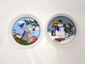 Set 2 Vtg 1986 Texas Texadillo Armadiilo Seasons Sesquicentennial Plate Winter - Picture 1 of 6